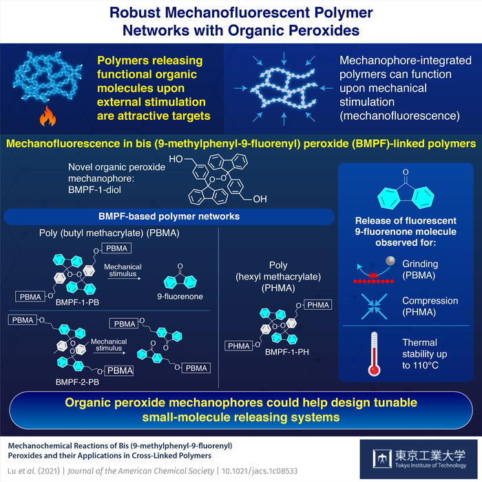 Robust Mechanofluorescent Polymer Networks with Organic Peroxides