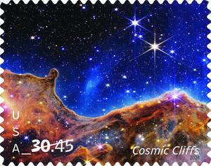 USPS Priority Mail Express stamp Webb's of Carina Nebula