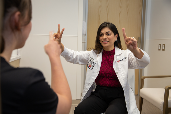 Dr. Eva Mistry with patient