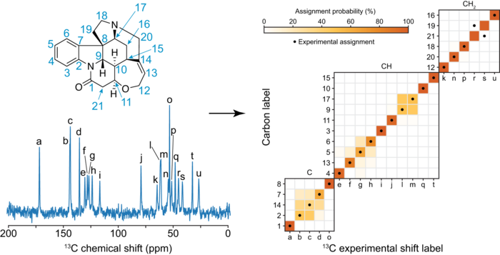 Probabilistic assignment of NMR spectrum