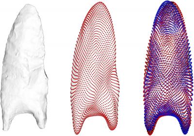 3-D Model of Projectile Point with Analysis Overlay