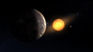 Exoplanet orbiting red dwarf star