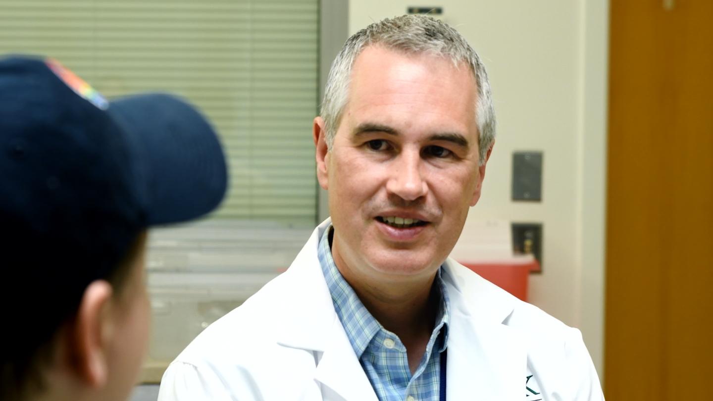 Dr. Kevin Hall with Patient