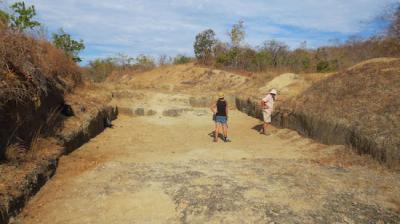 Researcher Investigating Ancient Soils at the Paranthropus boisei Fossil site in the Malawi Rift.