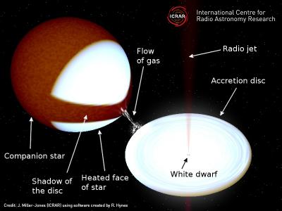 Schematic Diagram of the White Dwarf Binary System SS Cygni