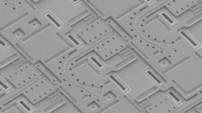 Scanning electron micrograph of the LiDAR chip