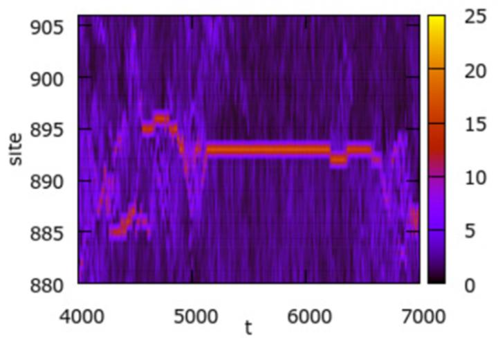 Example of Out-of-equilibrium Fluctuation