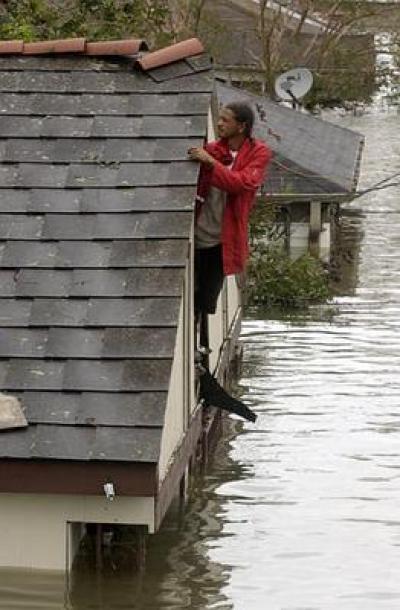 Hurricane Katrina Flooding in Ninth Ward, New Orleans