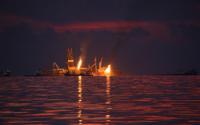 Flares of Captured Fas and Oil at the<i> Deepwater Horizon</i> Spill Site in June 2010.