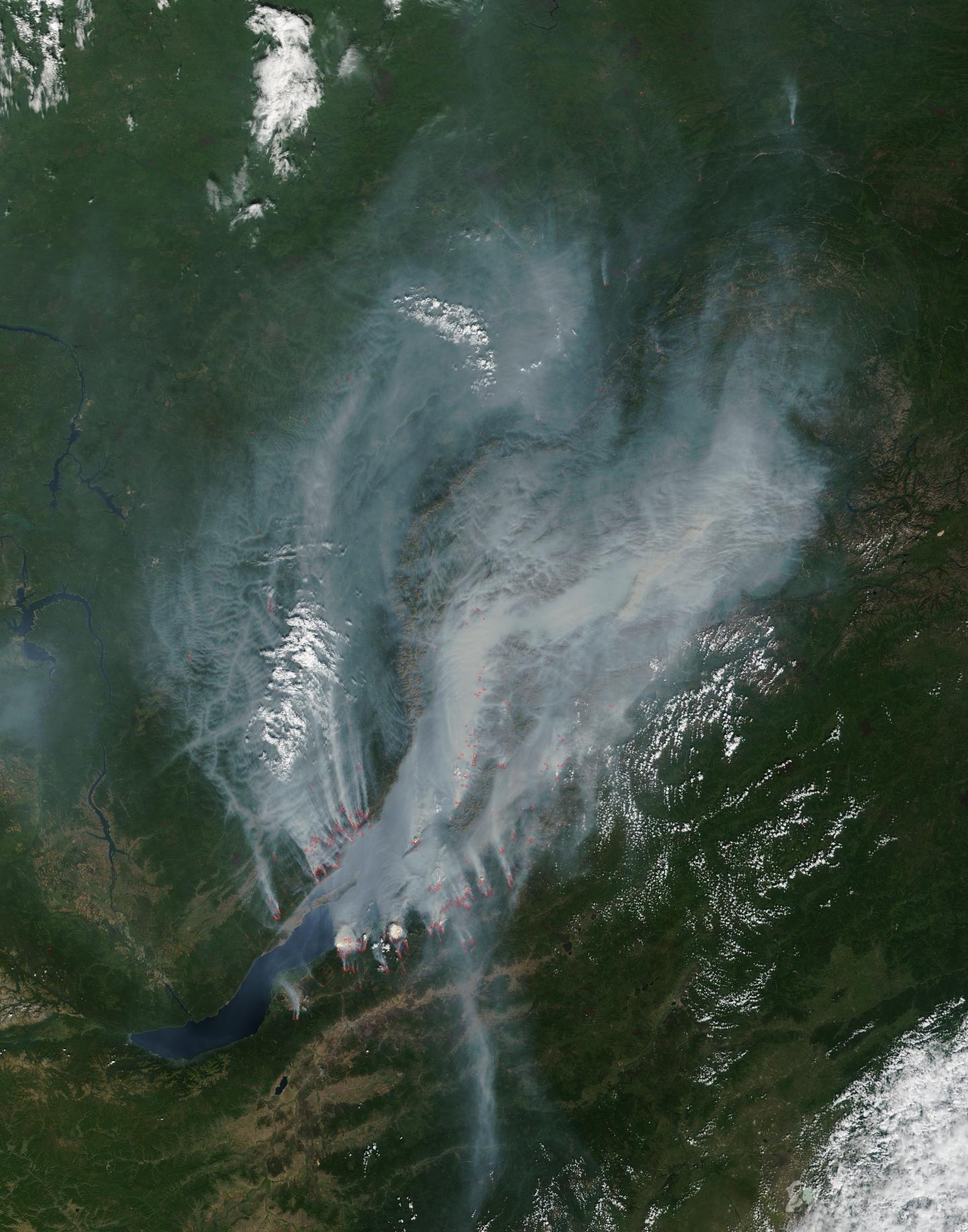 Fires Surround Lake Baikal in Russia