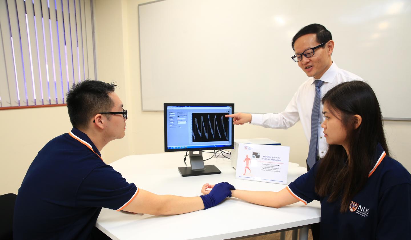 NUS Researchers Develop Smart, Ultra-thin Microfibre Sensor for Real-time Healthcare Monitoring and 