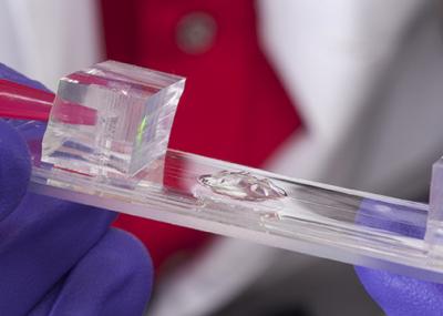 Yi Zhao, Ohio State University, Holds Prototype