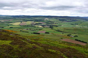 View over the village of Rhynie in Aberdeenshire, Scotland