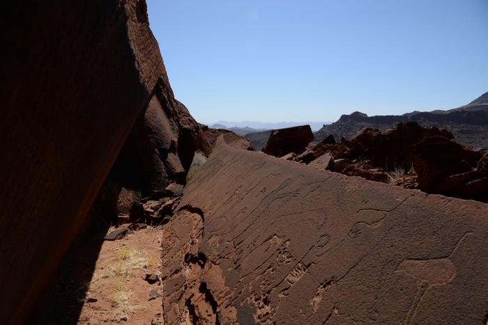 Stone Age Artists Carved Detailed Human and Animal Tracks in Rock Art in Namibia