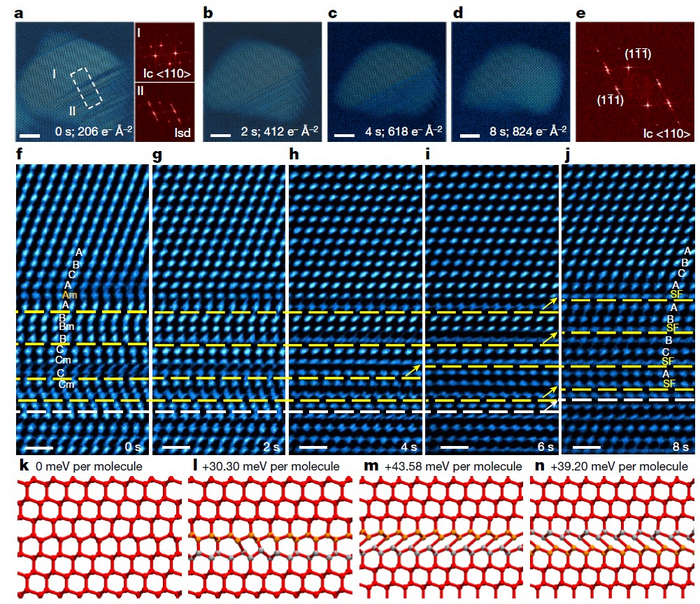 Structural dynamics of defects in cubic ice