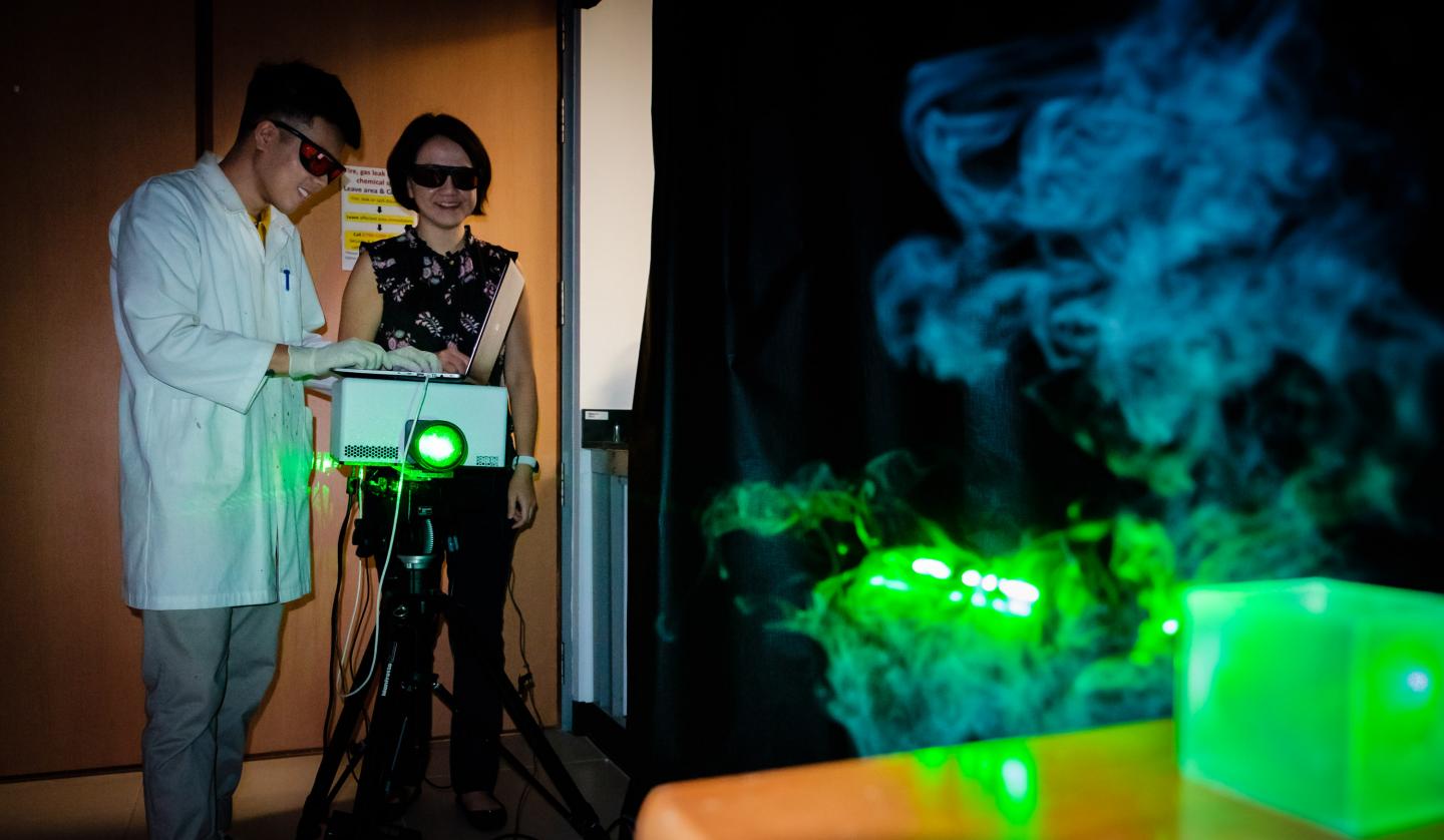 Assoc Prof Ling Xing Yi (Right) with Ph.D. Student Phan Quang Gia Chuong (Left)