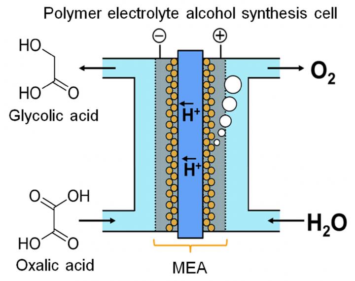 Polymer Electrolyte Alcohol Electrosynthesis Cell