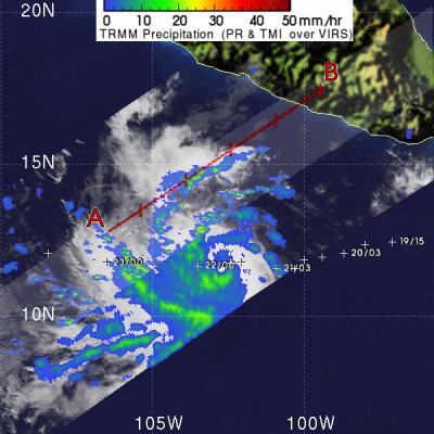 TRMM Sees Moderate Rainfall in Hurricane Celia