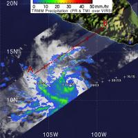 TRMM Sees Moderate Rainfall in Hurricane Celia