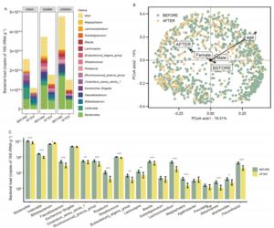 Comparison of the QMP of the gut microbiome between cohorts