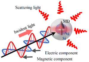 Schematic of the core-shell nanosphere displaying a pure magnetic dipole with no electric response.