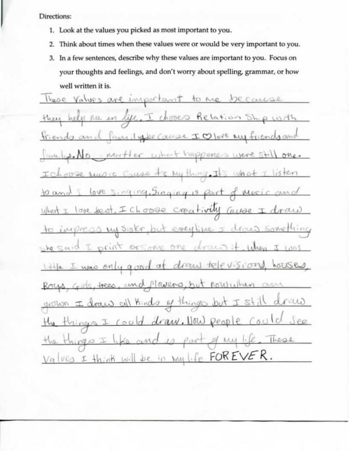 Handwritten Essay Example