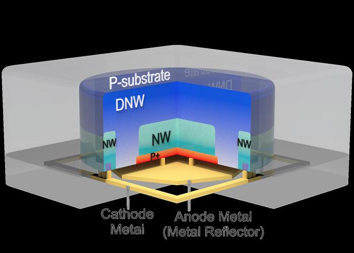 [Fig 1] Simplified cross-section of a single-photon avalanche diode