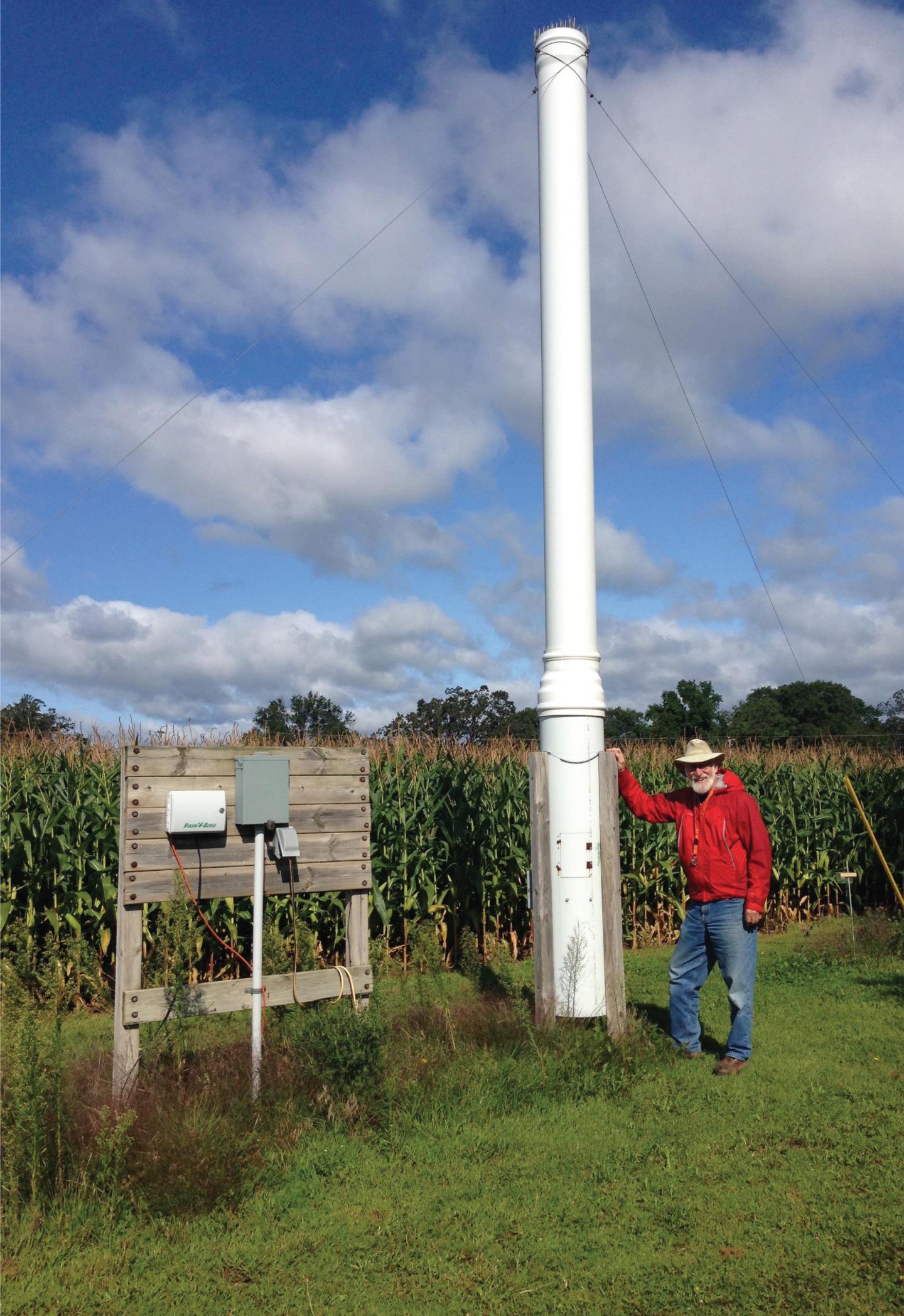 Researcher Poses with Suction Trap