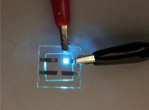 Blue perovskite LED