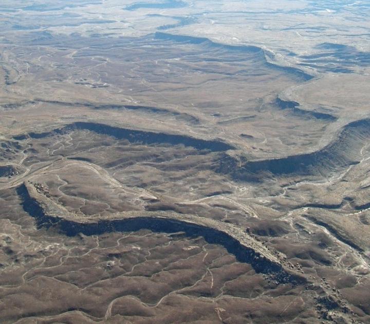 Aerial View of Inverted Channels on the Earth