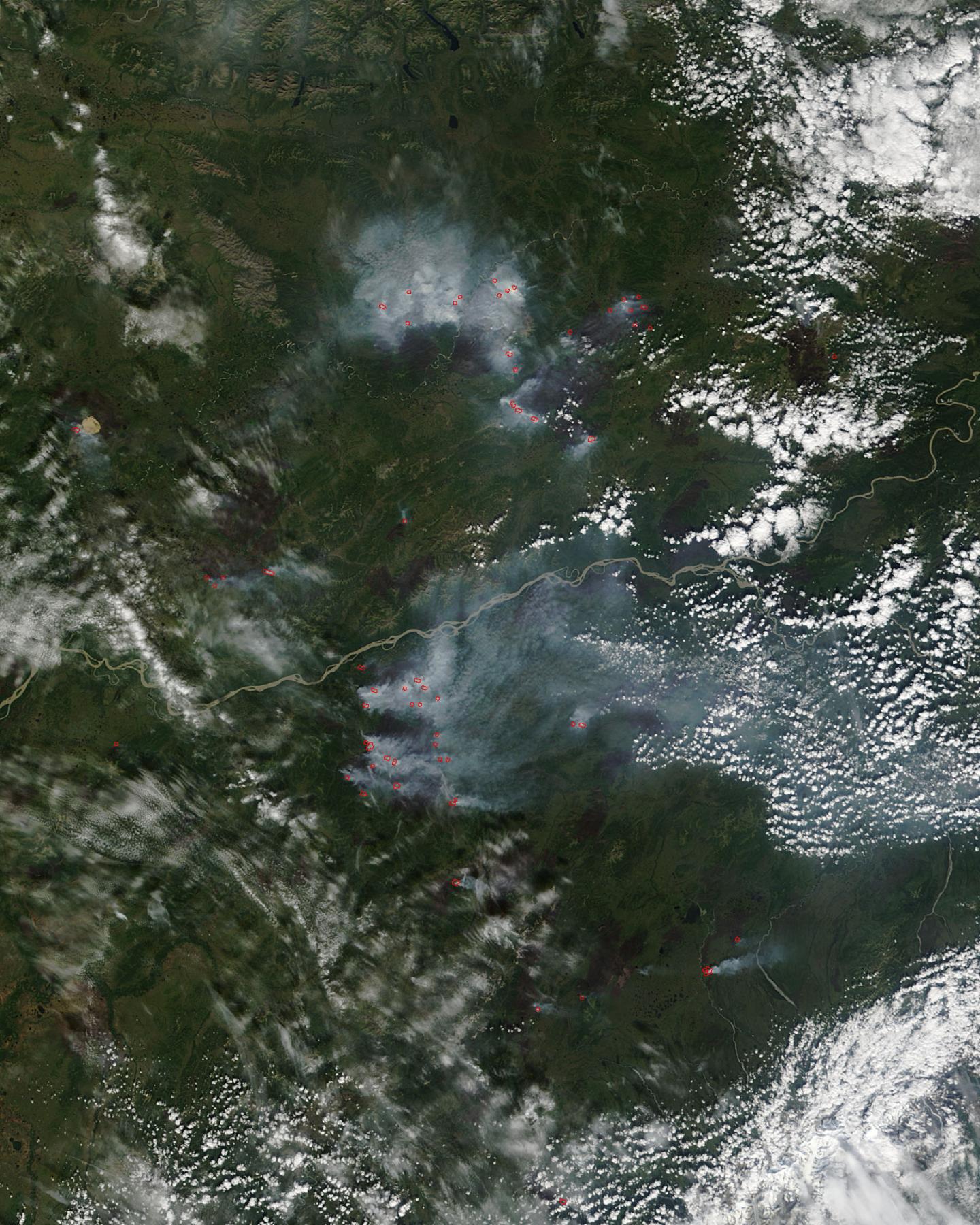 Terra Captures Alaskan Wildfires
