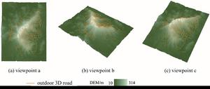 The constructed outdoor three-dimensional hiking navigation road network.