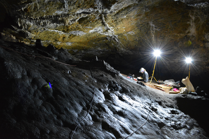 Excavation area in Cueva de Ardales.