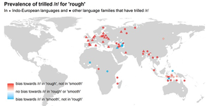 The prevalence of trilled /r/ for 'rough' vs 'smooth'