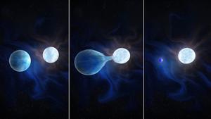 Binary star experiencing mass transfer