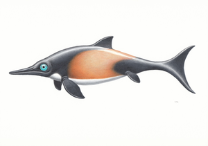 Fish-like marine reptile buried in its own bl
