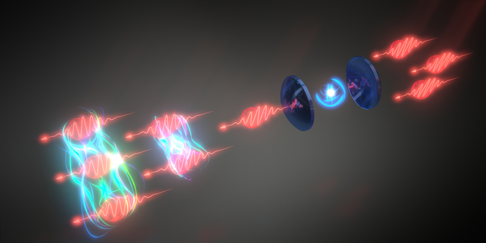 Artist's impression of how photons bound together