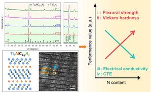 Characterization and performance of Ti3AlC2−yNy solid solutions