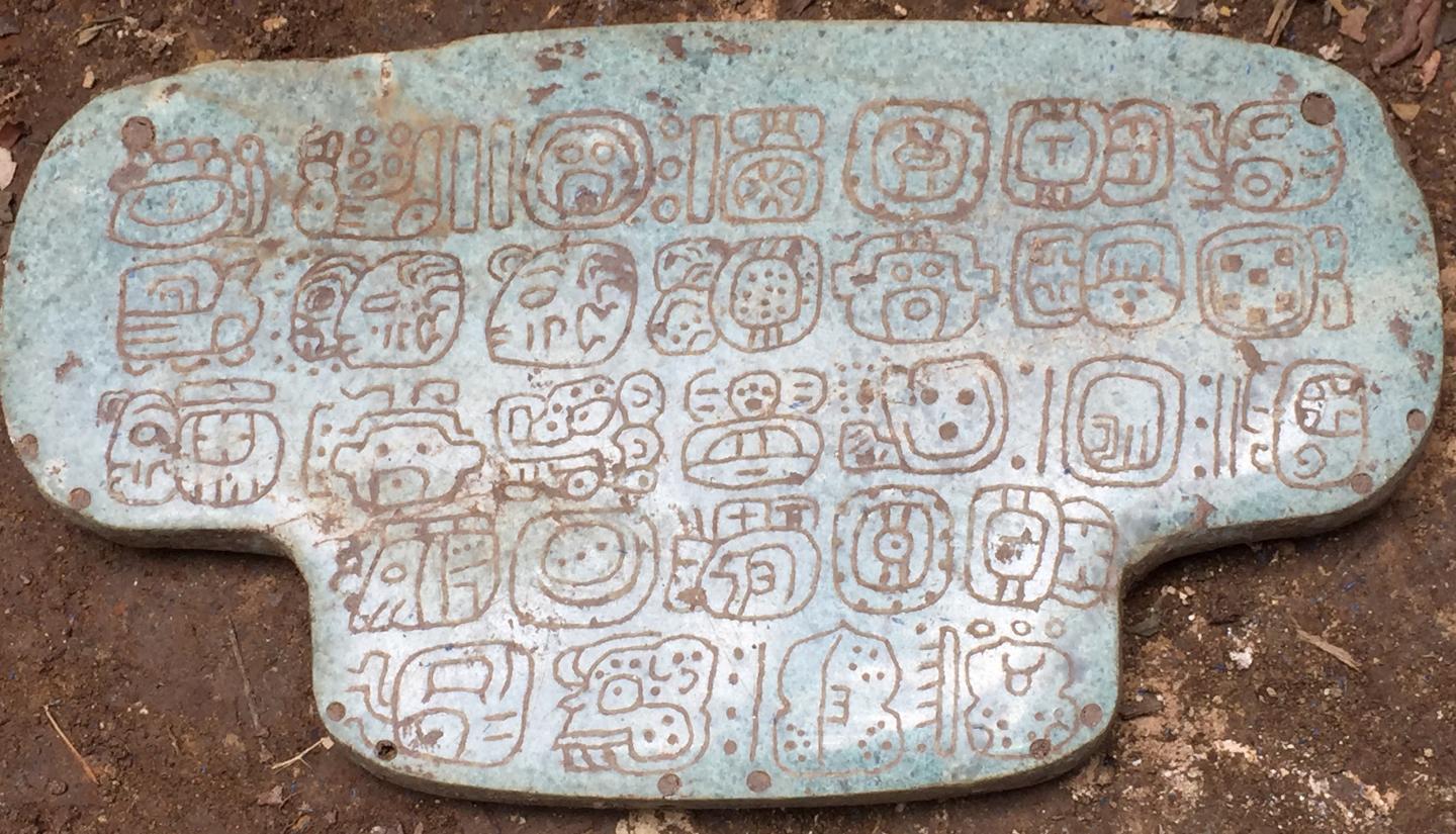Maya Jade Pendant Found at Nim Li Punit, Belize