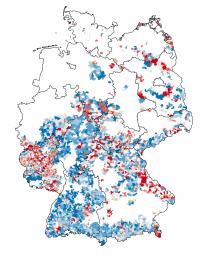 This map shows beautiful landscapes in Germany and the costs of a stop of wind power expansion.