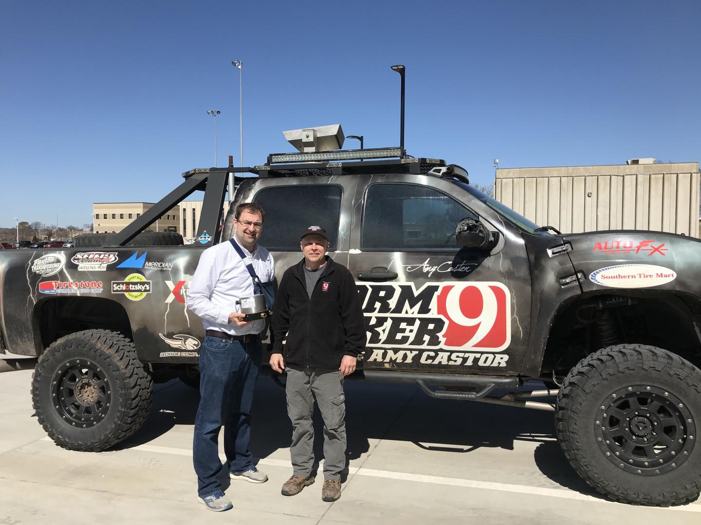 Storm Chasing Truck with Infrasound Sensor