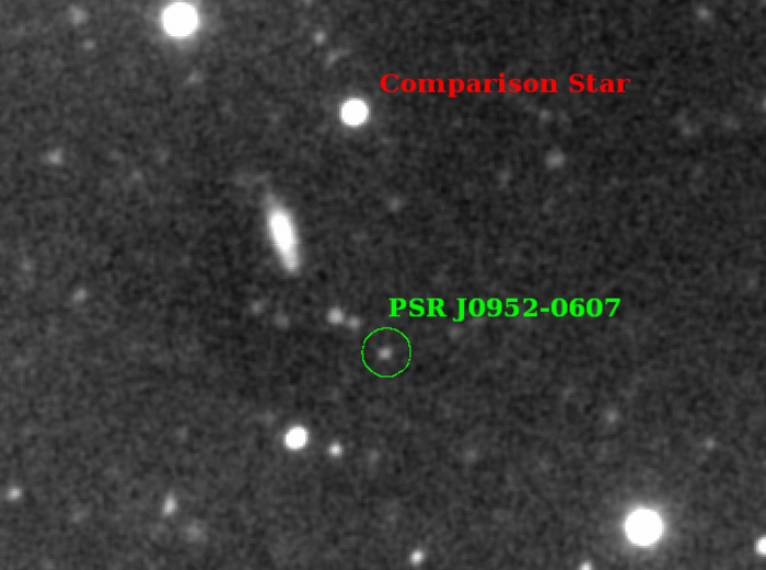 Location of pulsar and companion star