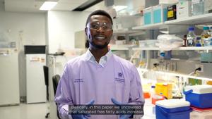 Dr Isaac Afeke explains the lab's discovery