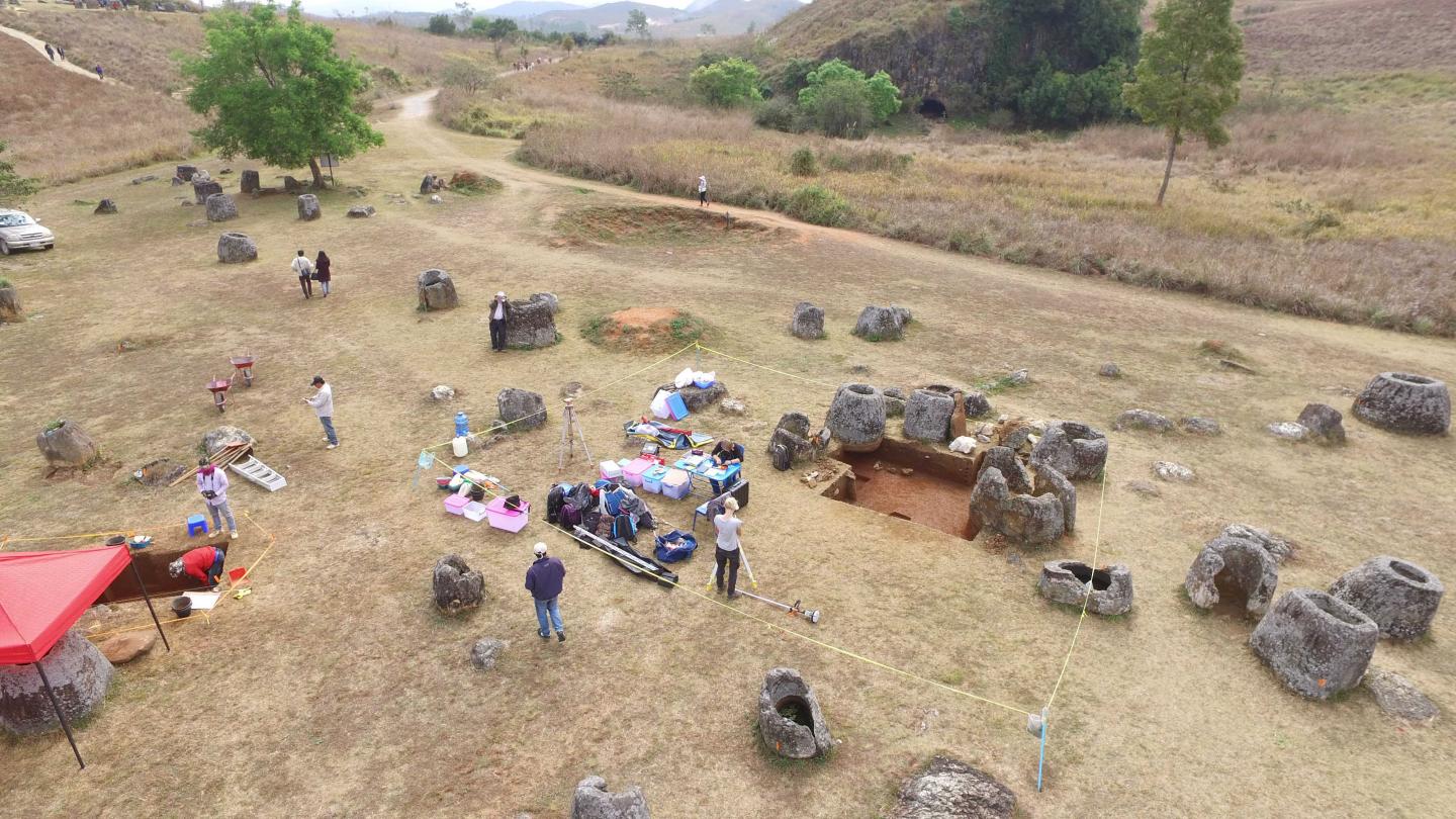 ANU Dig Site at the Plain of Jars in Laos as Seen by Drone