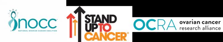 Stand Up To Cancer, Ovarian Cancer Research Alliance, National Ovarian Cancer Coalition logos