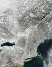 NASA Image of Nor'easter Snow Cover