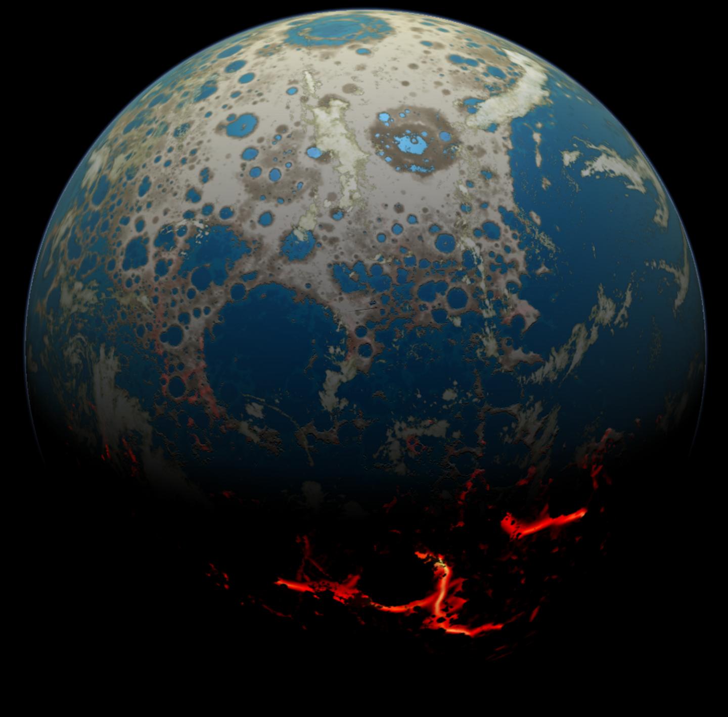 An artist's conception of the early Earth
