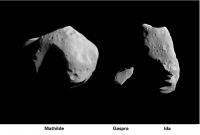Size of 3 Asteroids Imaged at Close Range