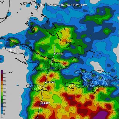 NASA Totals Hurricane Sandy's Rainfall in Caribbean Sea