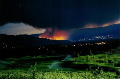 View of Canada's 2003 Okanagan Mountain Park Fire